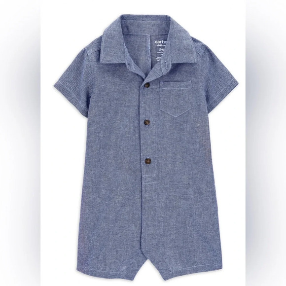 Carter's Child of Mine 100% Cotton Baby Boy Romper Size 6-9 Months NWT - Picture 1 of 9